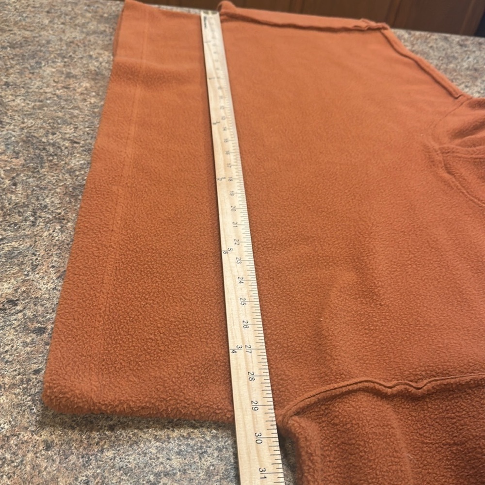 Double Zero Sherpa Fleece Hoodie Baked Clay Long Sleeves Womens Slash Size M/L - Picture 9 of 10